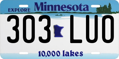 MN license plate 303LUO