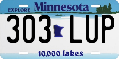 MN license plate 303LUP