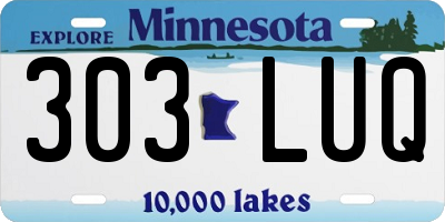 MN license plate 303LUQ