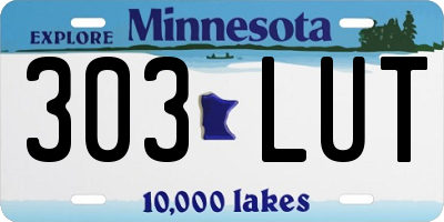 MN license plate 303LUT