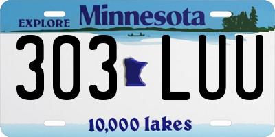 MN license plate 303LUU