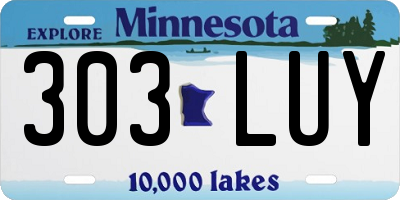MN license plate 303LUY