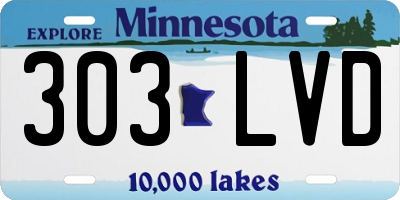 MN license plate 303LVD