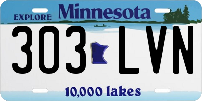 MN license plate 303LVN