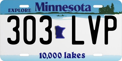 MN license plate 303LVP