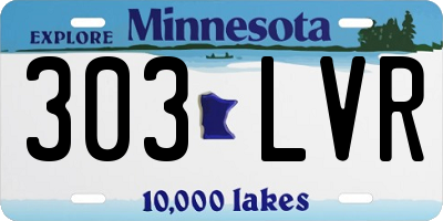 MN license plate 303LVR