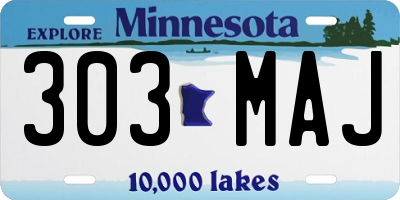 MN license plate 303MAJ