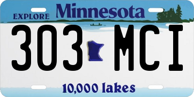 MN license plate 303MCI