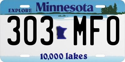 MN license plate 303MFO
