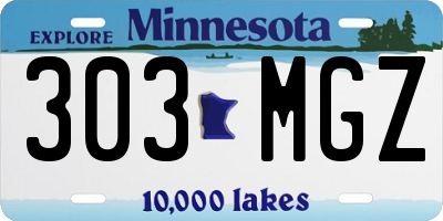 MN license plate 303MGZ