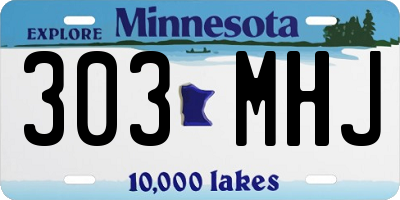 MN license plate 303MHJ