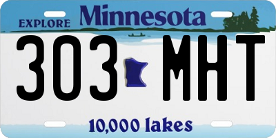 MN license plate 303MHT