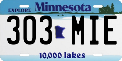 MN license plate 303MIE