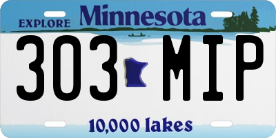 MN license plate 303MIP