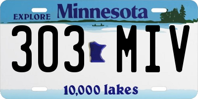 MN license plate 303MIV