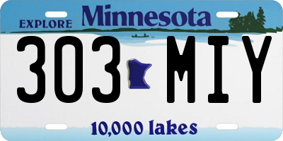 MN license plate 303MIY