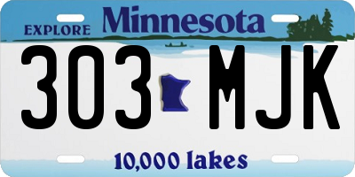 MN license plate 303MJK