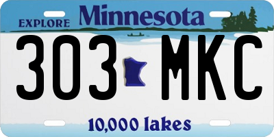 MN license plate 303MKC