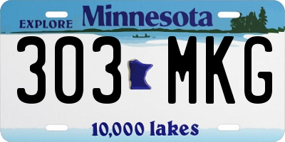 MN license plate 303MKG