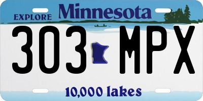 MN license plate 303MPX