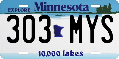 MN license plate 303MYS
