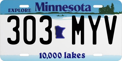 MN license plate 303MYV