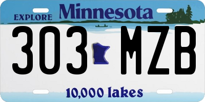 MN license plate 303MZB