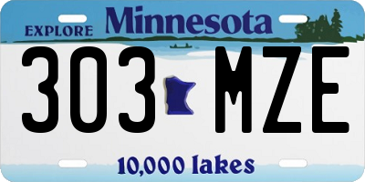 MN license plate 303MZE