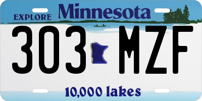 MN license plate 303MZF