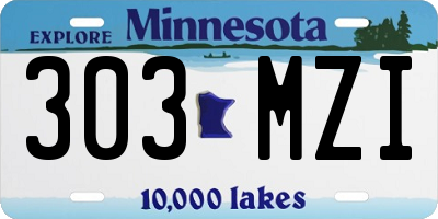 MN license plate 303MZI