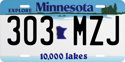 MN license plate 303MZJ