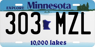 MN license plate 303MZL