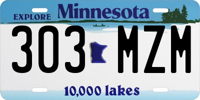 MN license plate 303MZM