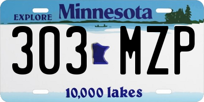 MN license plate 303MZP