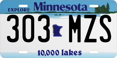 MN license plate 303MZS