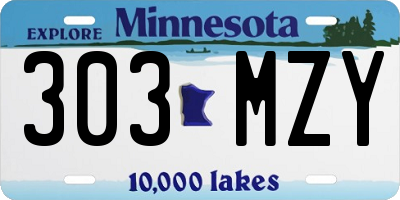 MN license plate 303MZY
