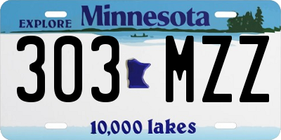MN license plate 303MZZ