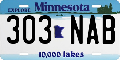 MN license plate 303NAB