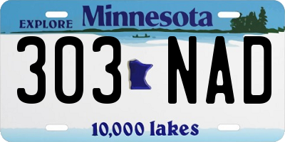MN license plate 303NAD