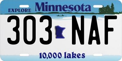 MN license plate 303NAF