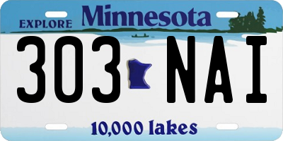 MN license plate 303NAI