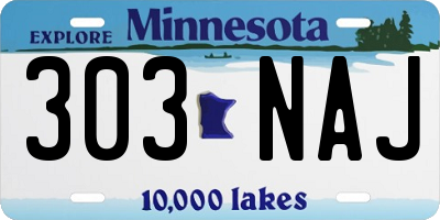 MN license plate 303NAJ