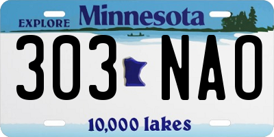 MN license plate 303NAO