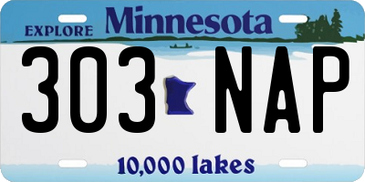 MN license plate 303NAP