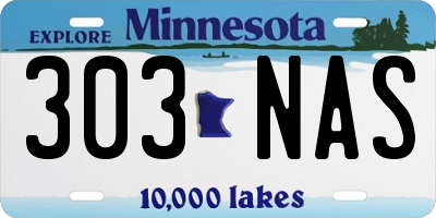 MN license plate 303NAS