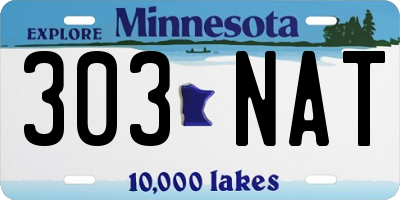 MN license plate 303NAT