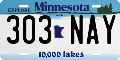 MN license plate 303NAY
