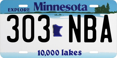MN license plate 303NBA