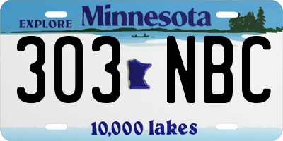 MN license plate 303NBC