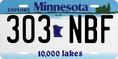MN license plate 303NBF